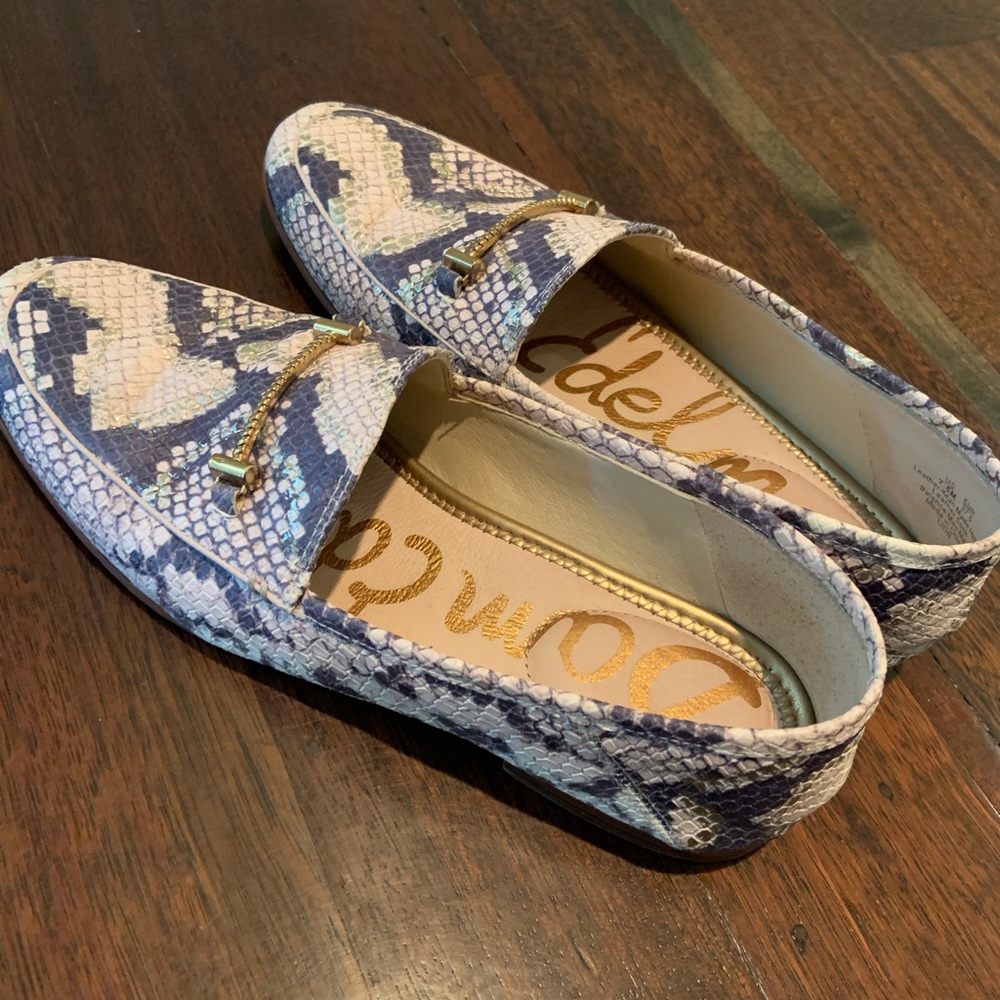 Sam Edelman Lorraine loafers (pink snakeskin)